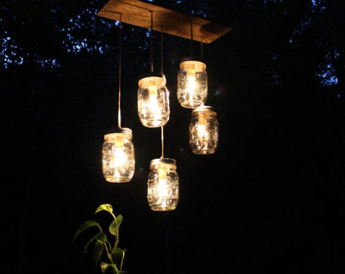 Mason Jar Lighting Mason Jar Chandelier Hanging Swag Lamp Etsy
