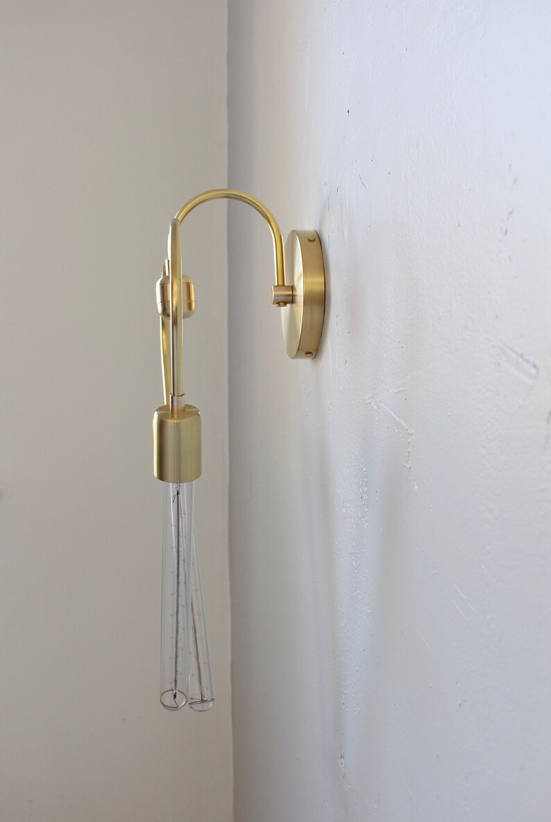 Heart Shaped, Wall Sconce, Brass lighting, Industrial, Vanity, Mid Century, Unique, Art, Gold, Gift Idea, Hanging Lamp, Love, Bulbs Included image 5