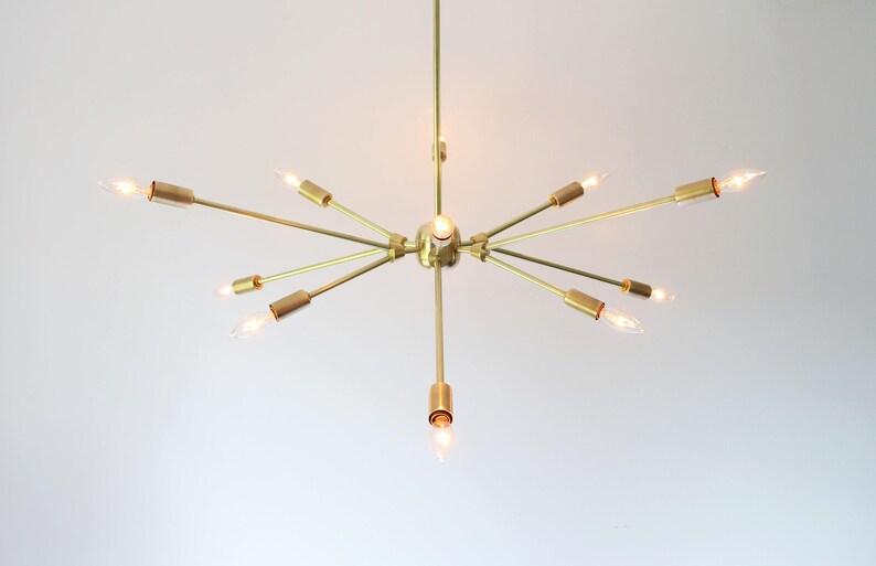 Sputnik Chandelier Large Starburst Pendant Lighting Fixture Etsy