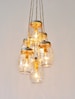 Mason Jar Cluster Chandelier, 6 Clear Mason Jars, Hanging Pendant Lamp Fixture, BootsNGus Rustic Lighting and Home Decor 