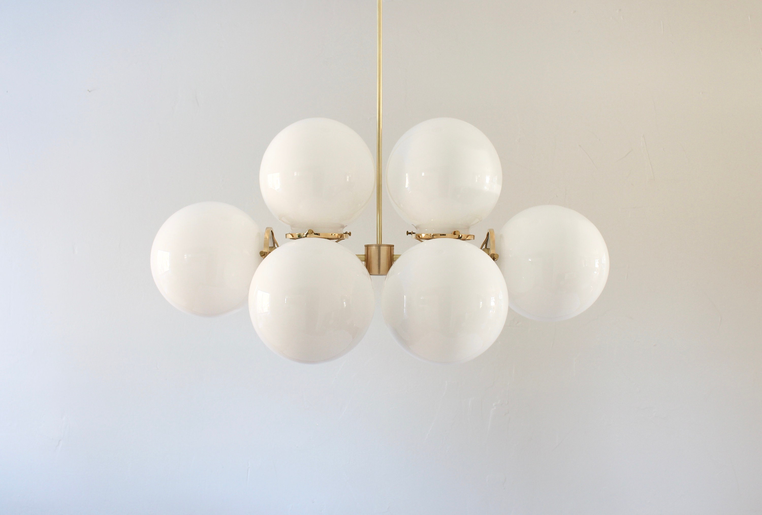 Modern Frosted Glass Pendant Light – White Globe, Gold E26 Socket, Hanging Ceiling Fixture For Kitchen Island