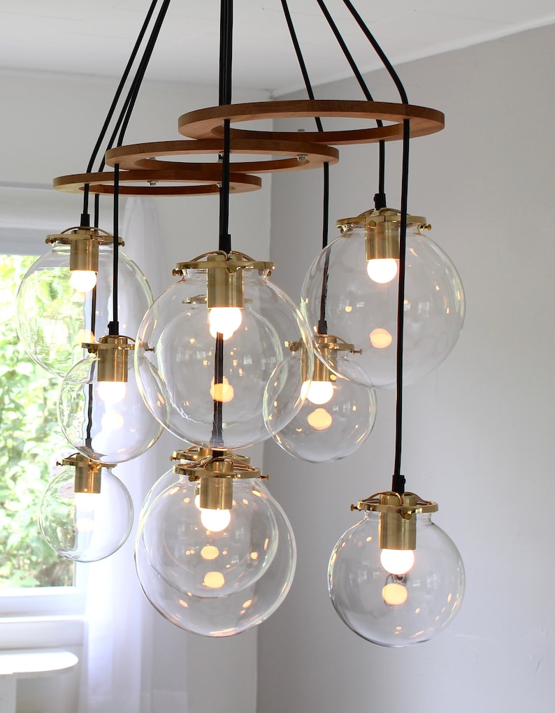 Globe Pendants Chandelier Large Hanging Bubble Globes Etsy