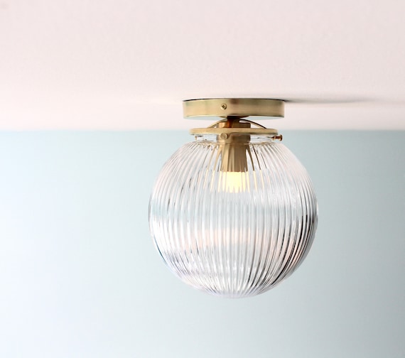 Ribbed glass 2024 flush mount