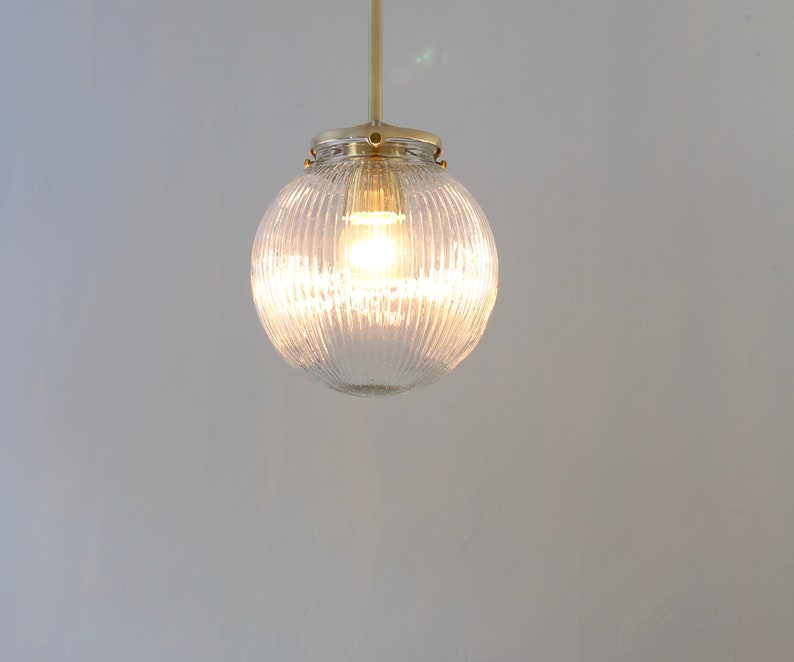 Pendant Light Single Hanging Lighting Fixture Brass Finish Etsy