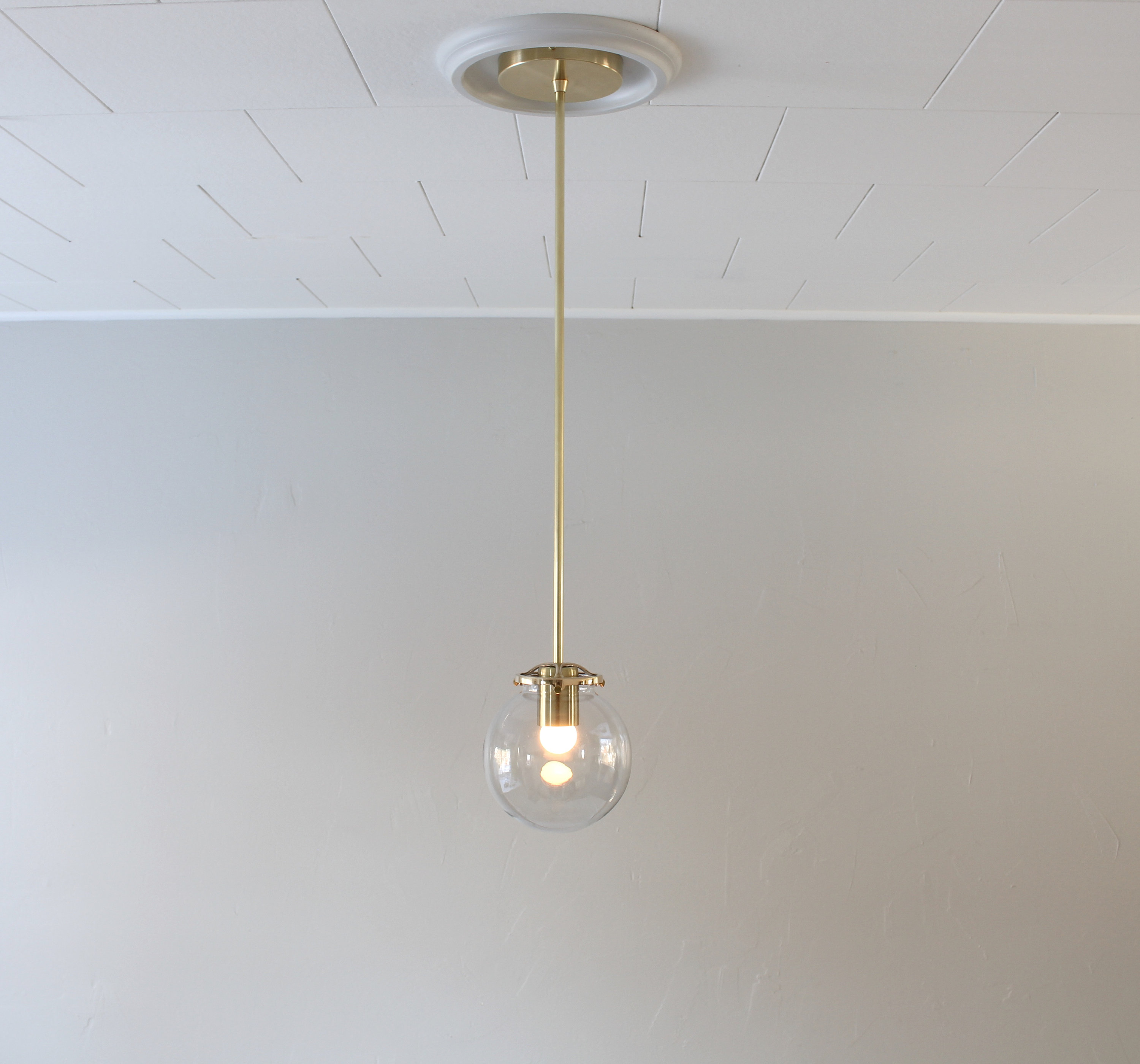 Brass Pendant Light Mid Century Modern Hanging Lamp Single - Etsy