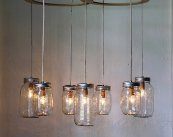 Jam jar on sale light fitting