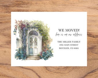編集可能な引越しお知らせテンプレート | 新しい住所カード | 引越し完了のデジタルダウンロード | 新しい家のお知らせ