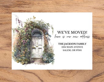 編集可能な引越しお知らせテンプレート | 新しい住所カード | 引越し完了のデジタルダウンロード | 新しい家のお知らせ