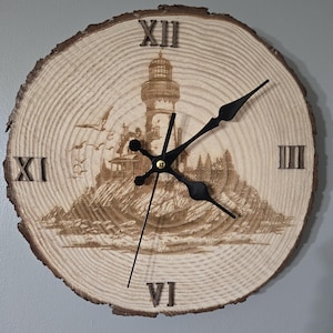 Rustic Lighthouse wall clock