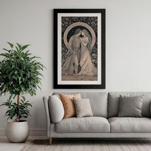 Romantic, elegant and sophisticated style print, Digital wall art for lovers, Renaissance style, Beautiful wall art, Printable wall art.