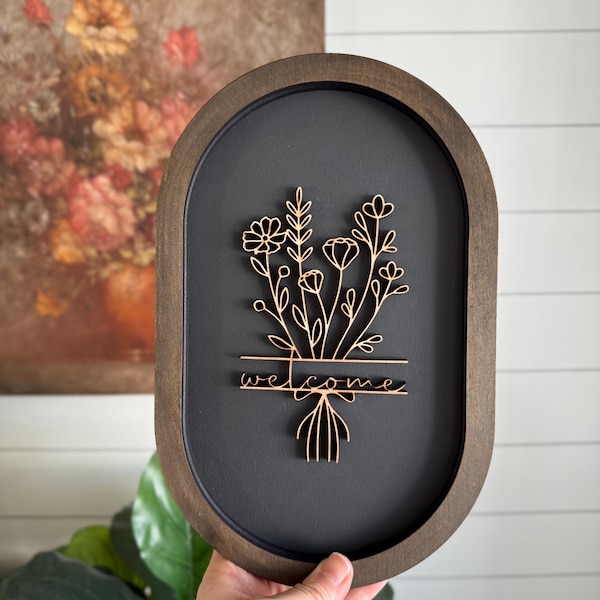 Letrero de bienvenida personalizado con el nombre de la familia, regalo de inauguración de casa de madera