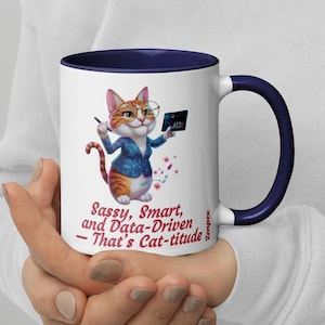 Mug en céramique Data Cat : cadeau pour les scientifiques des données et les amateurs de café