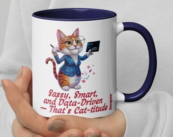 Daten Katze Keramiktasse: Geschenk für Datenforscher & Kaffeeliebhaber