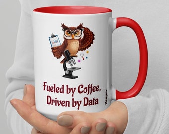 Wissenschaft Eule Kaffeebecher: Mikroskop Design, Geschenk für Wissenschaftler