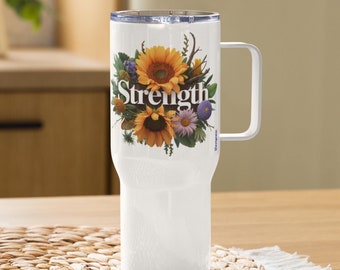 Sonnenblume Reisebecher: Stärke, rustikale Blumen Kaffeetasse