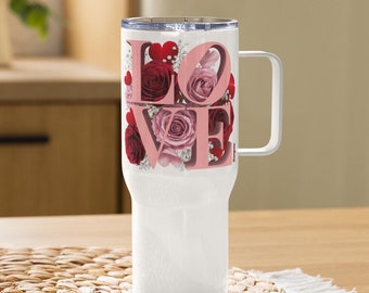 Blumenrosen Reisebecher, elegantes Valentinstag Geschenk