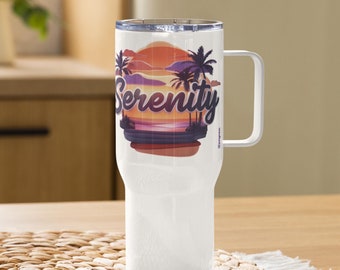 Sunset Palm Tree Travel Tumbler: Strand-Liebhaber-Edelstahl-Trinkgeschirr