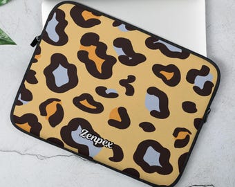 Leopard Print Neoprene Laptop Sleeve: Chic Tech Protector
