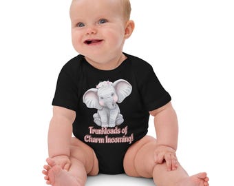 Baby Body aus Bio Baumwolle mit süßem Elefanten Design