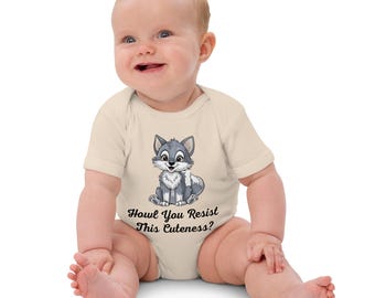 Bio Wolf Baby Body, Gender Neutral Wald Strampler