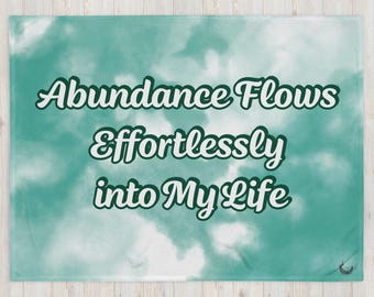 Abundance Affirmation Throw Blanket: Motivational Home Decor Gift