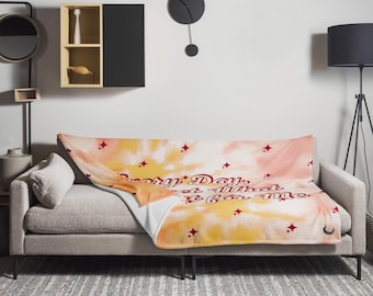 Manifestation Throw Blanket | Motivational Tie-Dye Design | Positive Affirmation Home Décor for Everyday Attraction