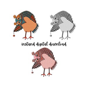Owl Wall Prints Instant Digital Downloads Square Prints for Small and Large Print Projects Hand-Drawn Colorful Bird Art Printable Download