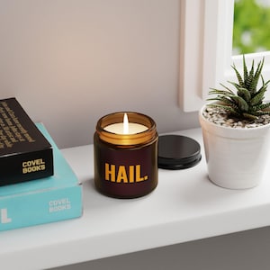 Washington Commanders, Soy Candle, Washington Commanders HAIL Print, Football Fan Decor, Multi-Size, Amber Jar, Team Spirit Candle, NFL