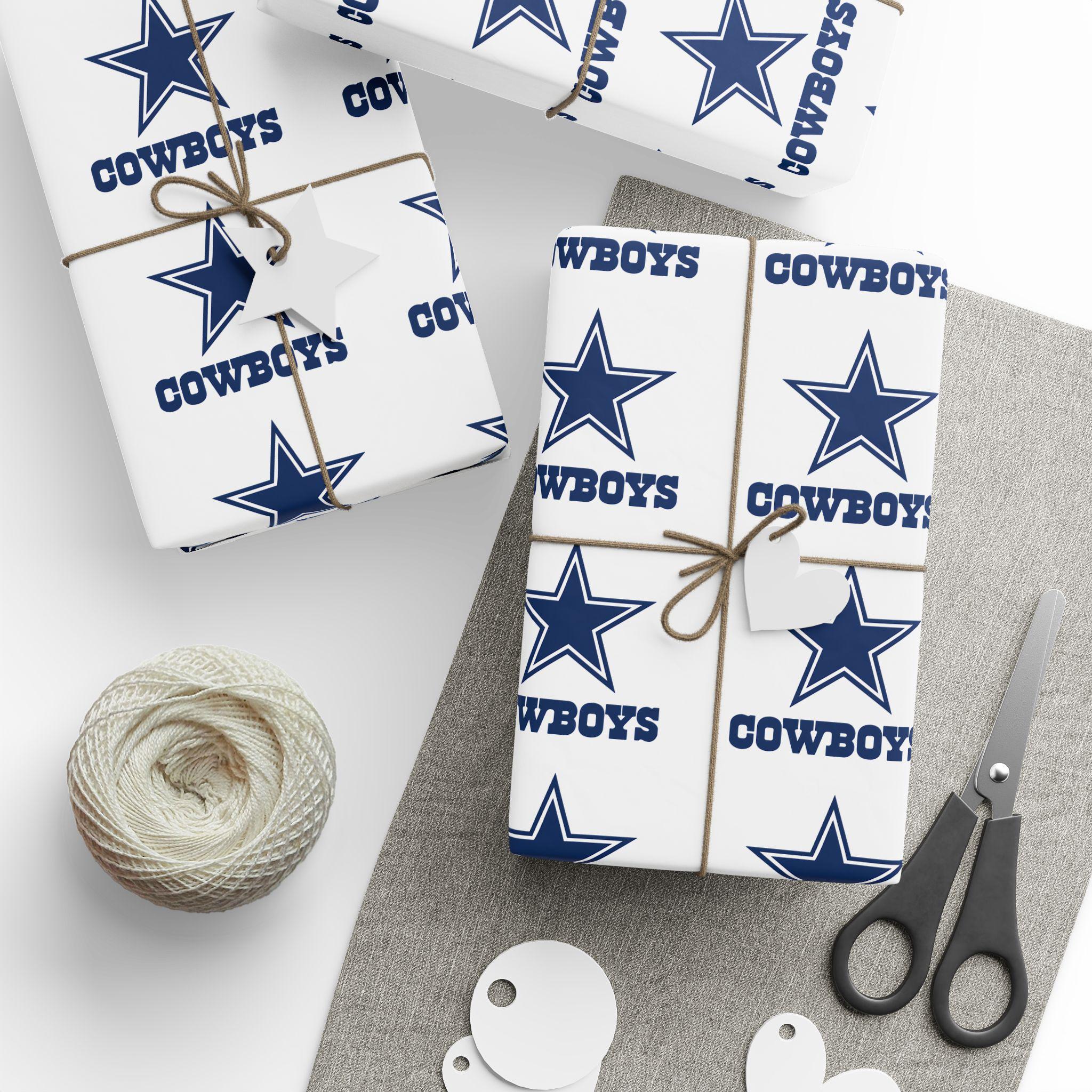 Discover Dallas Cowboys Wrapping Paper, Fan Gift Wrap, Game Day Birthday Holiday Sports Wrapping Paper