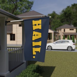 House Banner Flag for Michigan Wolverines Fans, HAIL to the Victors, Wall Decor, Game Day Banner, Sports Team Flag, Wolverines Fan Gift