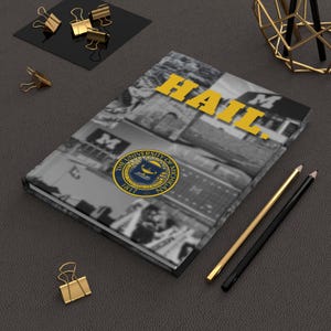 Universität von Michigan Hardcover Notizbuch, College Notizbuch, Studenten Geschenk, Bürobedarf, Schreibjournal, Geschenk für bestanden