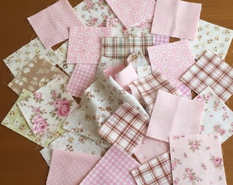 100 Coquette Pink Fabric Squares – Shabby Chic Florals – 2026 Trending Aesthetic Scraps for Quilting