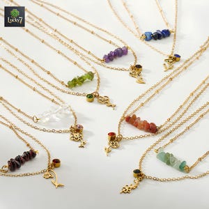 Birthstone Crystal Pendant Necklace: Birth Flower Jewelry Gift