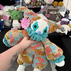 Crocheted Jester/Clown Plush with Bells and Squeaker