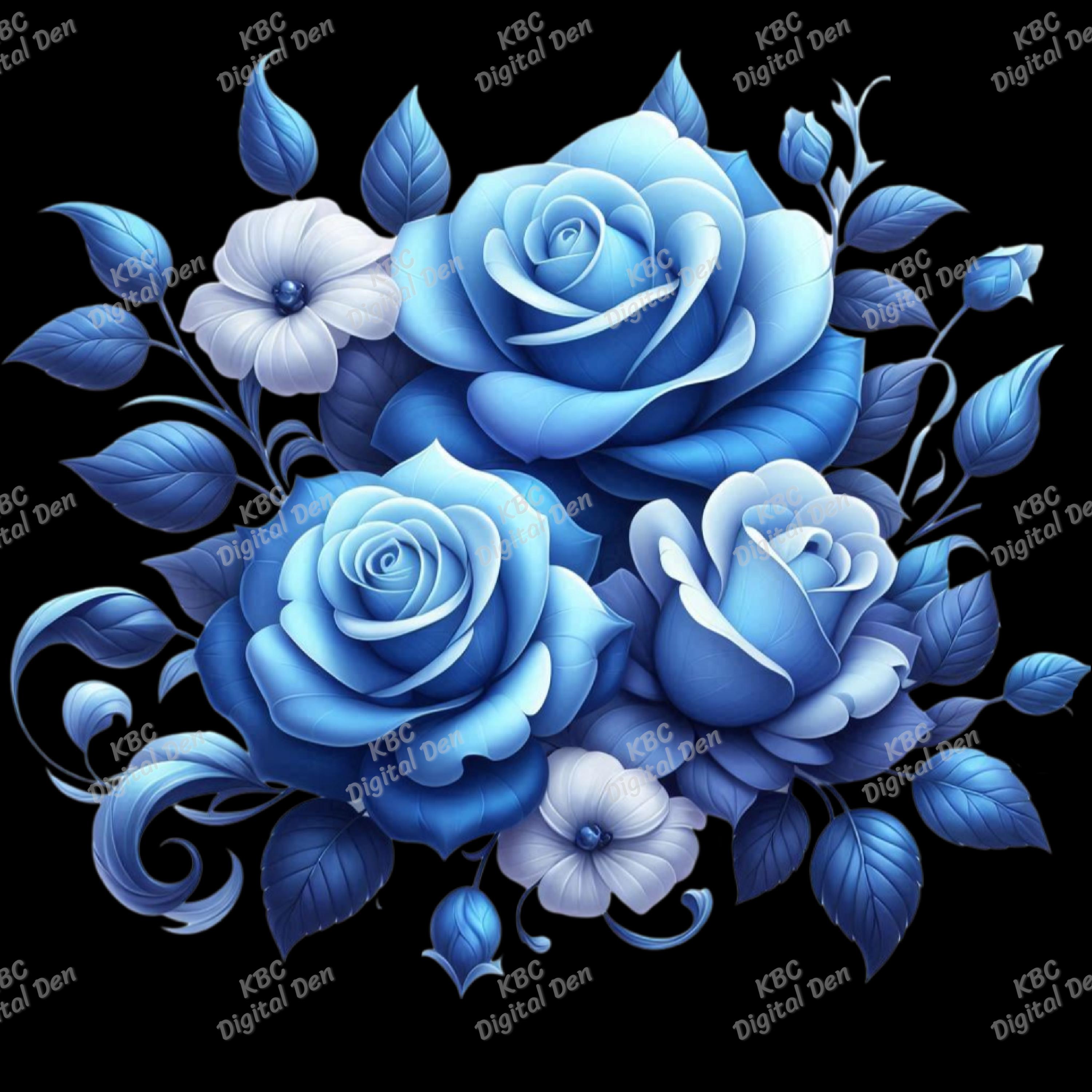 Blue Roses Pack, Digital Download, PNG - Etsy