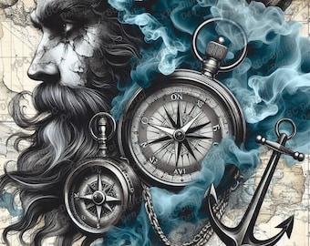 Nautical-Pirate Pack, Digital Download, PNG