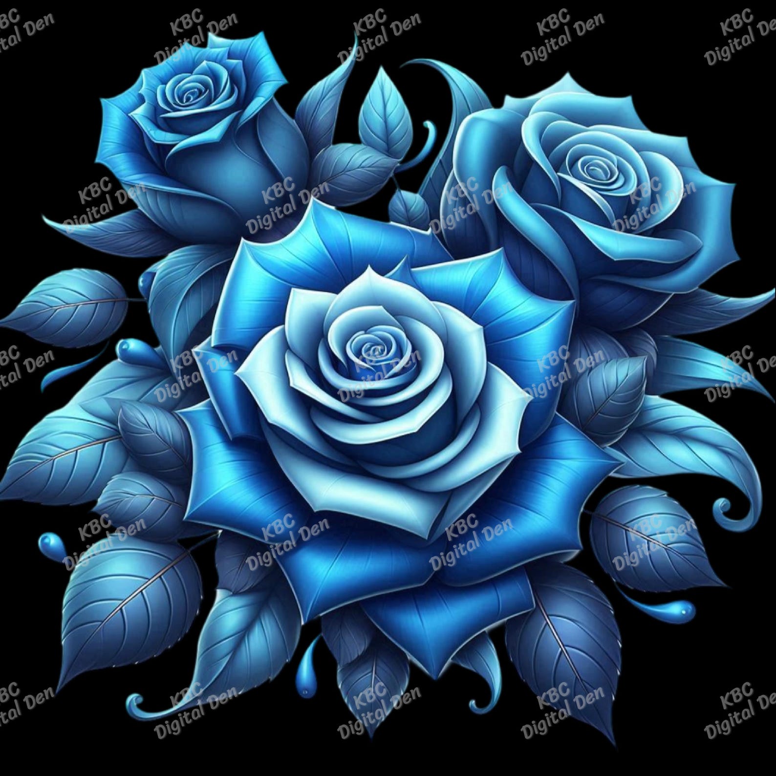 Blue Roses Pack, Digital Download, PNG - Etsy