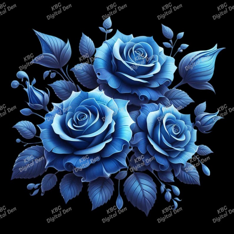 Blue Roses Pack, Digital Download, PNG - Etsy