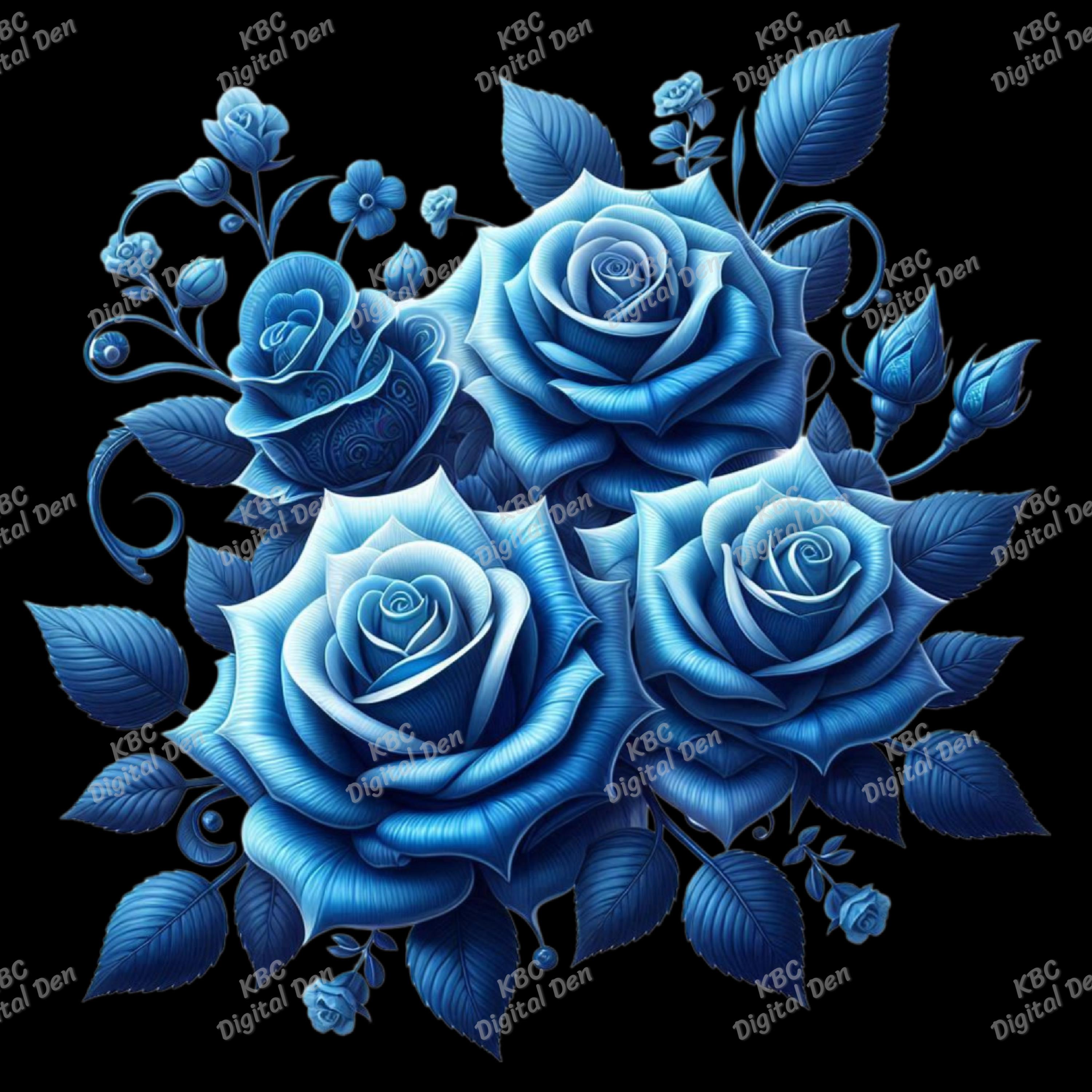 Blue Roses Pack, Digital Download, PNG - Etsy