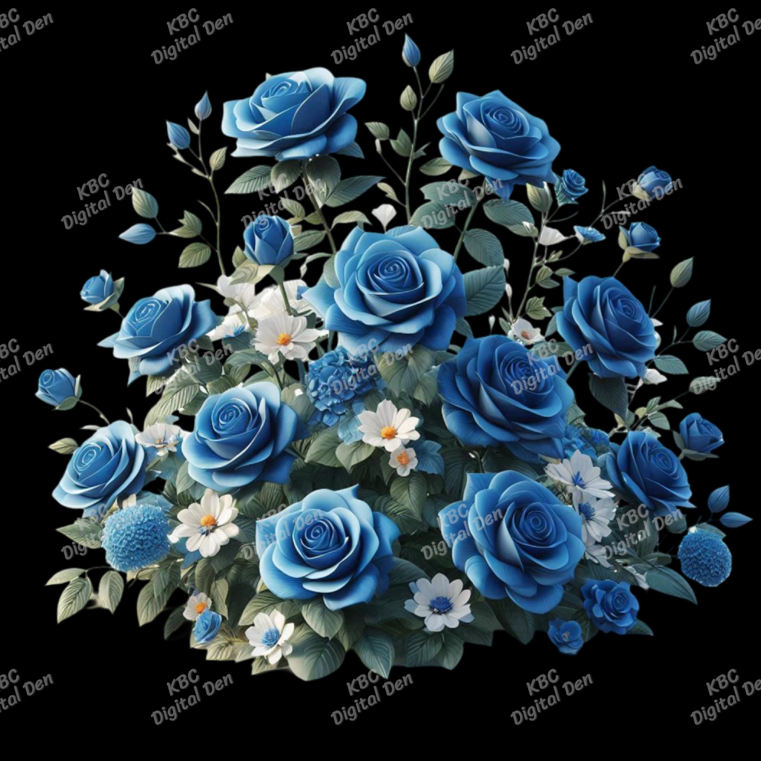 Blue Roses Pack, Digital Download, PNG - Etsy