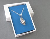 Sterling Silver Microphone Necklace, Retro Vintage Style, Microphone Jewelry, Minimalist Microphone, Singer 39 s Music Gift