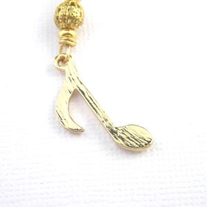 Collar con colgante de corchea de oro: regalo de joyería musical imagen 10