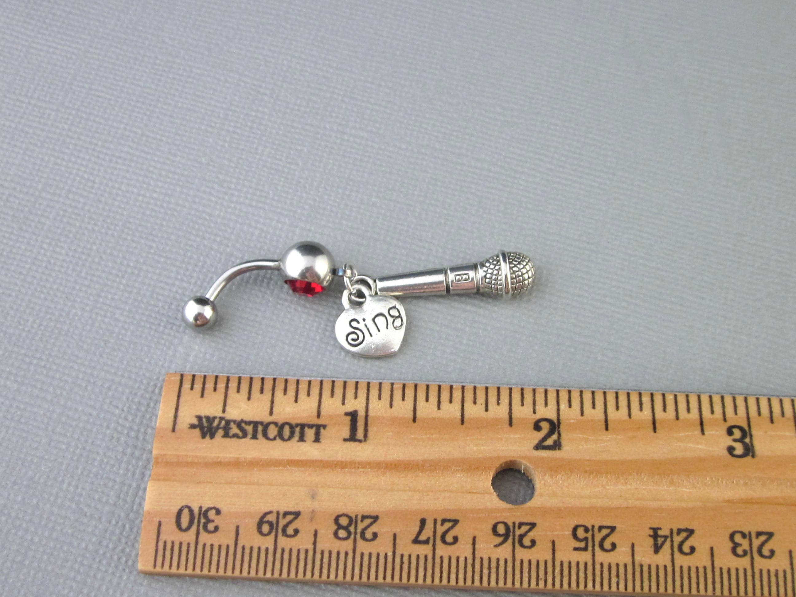 Microphone MIC Drop Voice Belly Button Navel Ring Body Jewelry Piercing Singer #IS-718