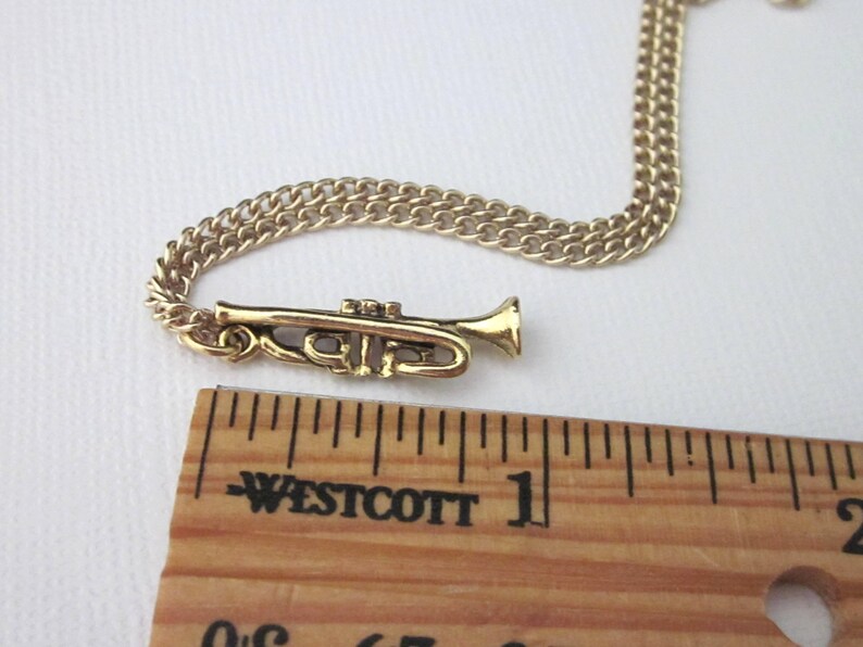 Gold Trumpet Necklace Trumpet Charm Necklace Instrument Etsy