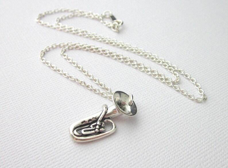 Sterling Silver Baritone Tuba Instrument Necklace Tuba Charm Etsy