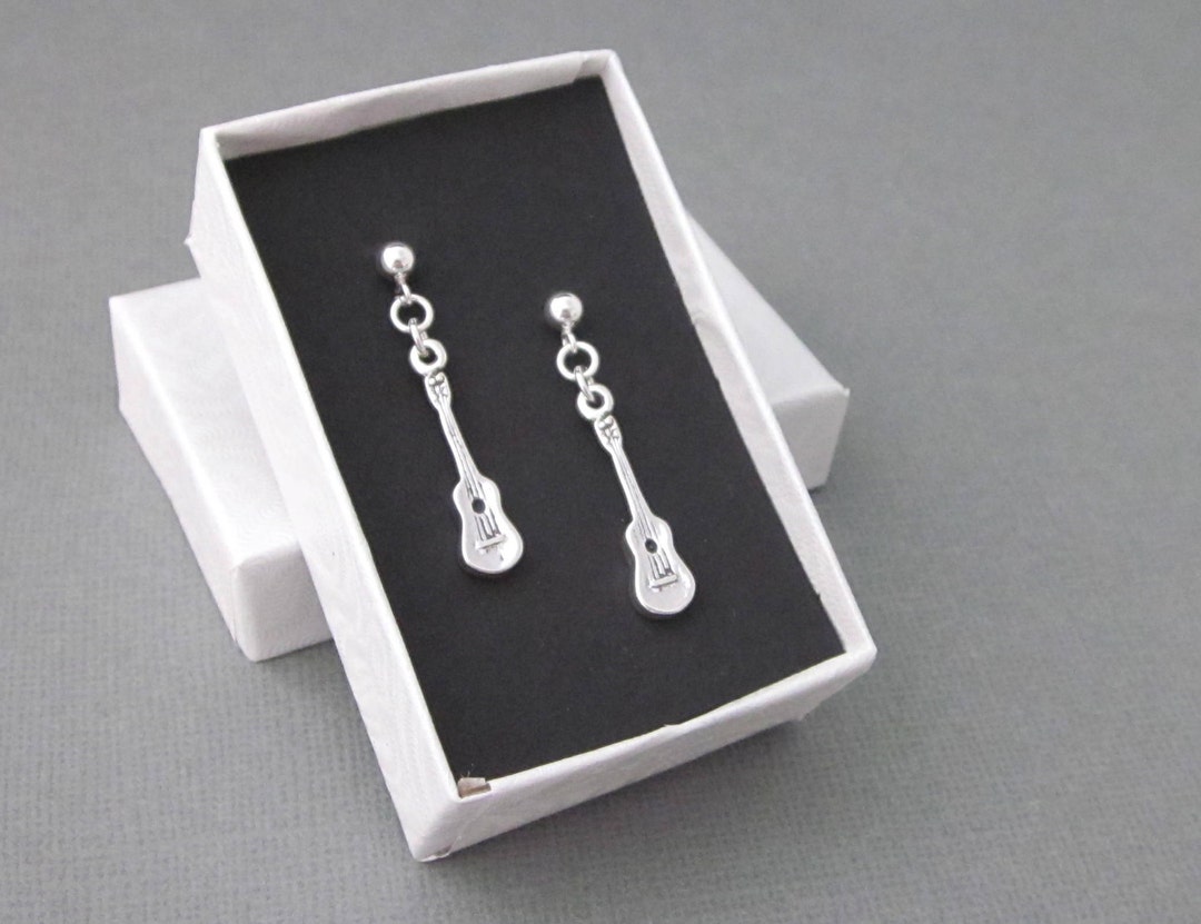 Sterling Silver Ukulele Earrings Ukulele Jewelry Ukulele Etsy
