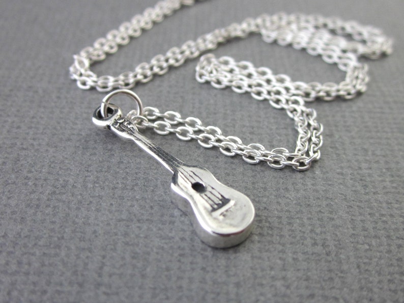 Sterling Silver Ukulele Necklace Music Charm Necklace Etsy
