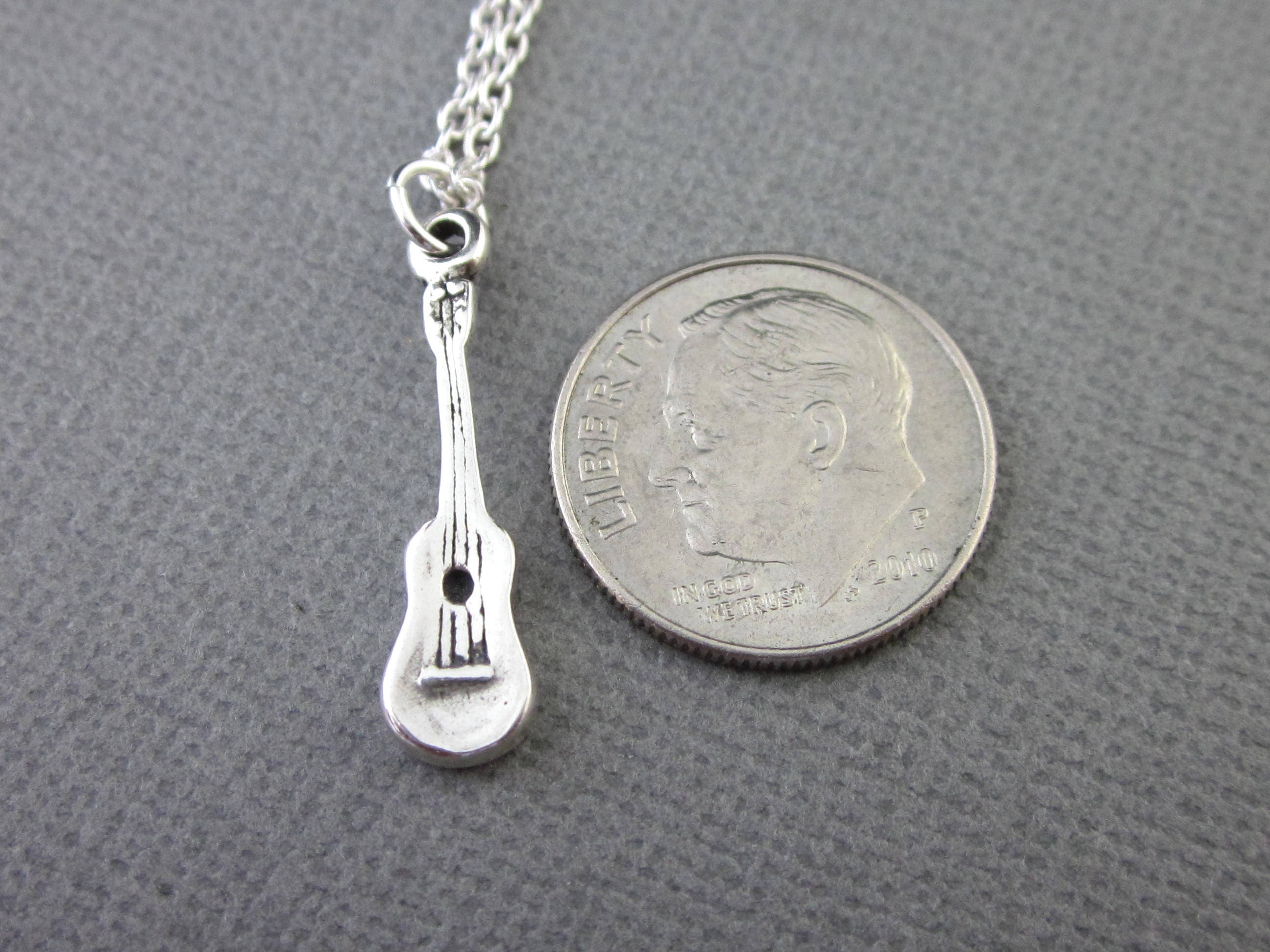 Sterling Silver Ukulele Necklace Music Charm Necklace Etsy
