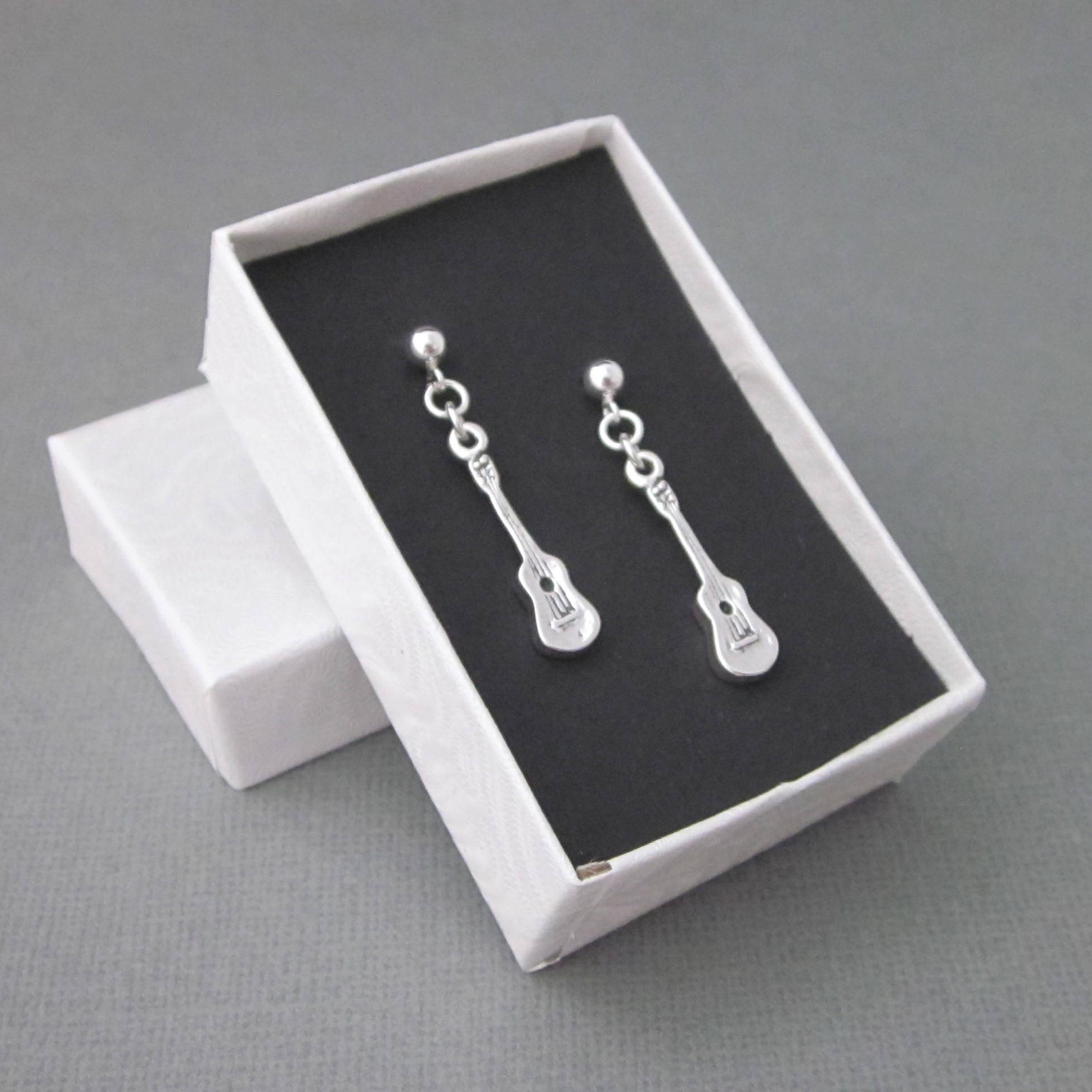 Sterling Silver Ukulele Earrings Ukulele Jewelry Ukulele Etsy