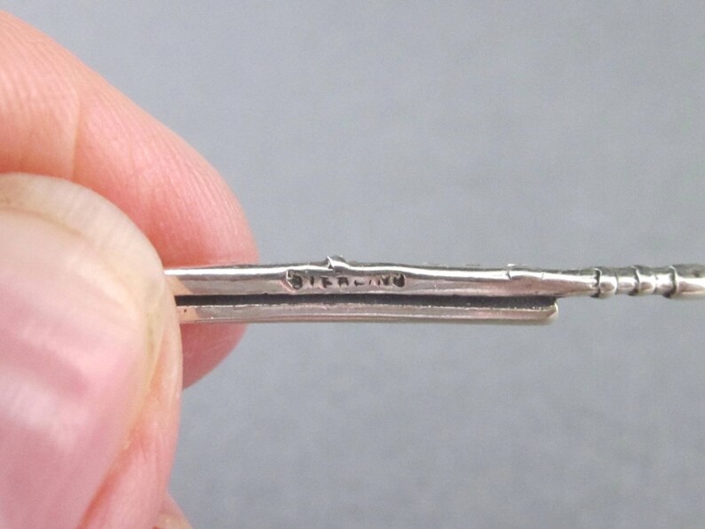 Sterling Silver Flute Earrings Post and Clutch Long Dangling Etsy